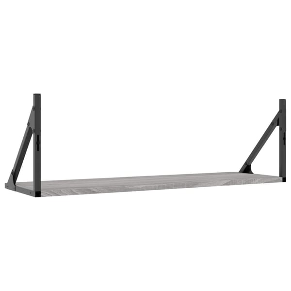 vidaXL væghylder 2 stk. 80x25x25,5 cm konstrueret træ grå sonoma-eg