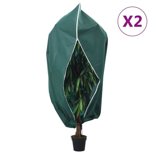 vidaXL Kasvien fleecepeite vetoketjulla 2 kpl 70 g/m² 1,2x1,8 m
