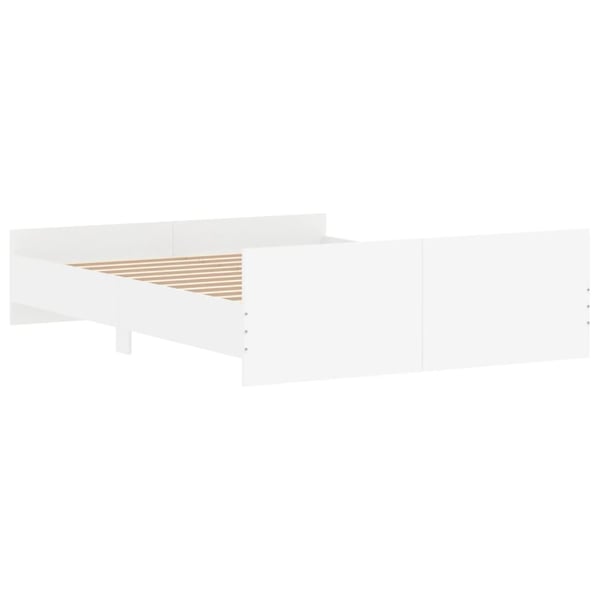 vidaXL Sengeramme med hode- og fotgavl hvit 150x200 cm
