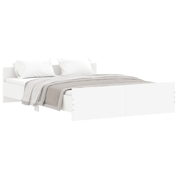 vidaXL Sengeramme med hode- og fotgavl hvit 150x200 cm
