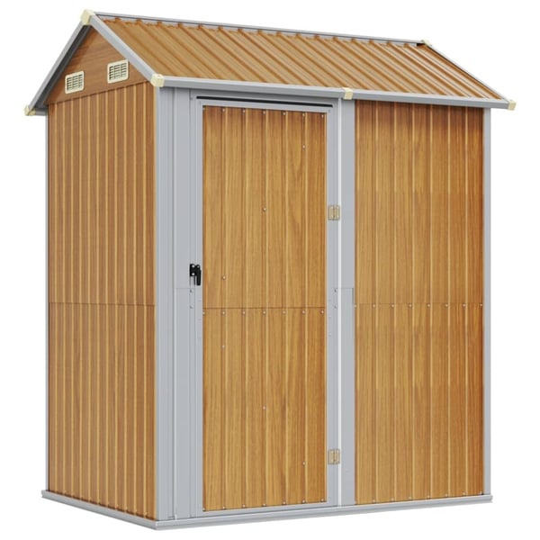 vidaXL haveskur 192x152,5x237 cm galvaniseret stål lysebrun