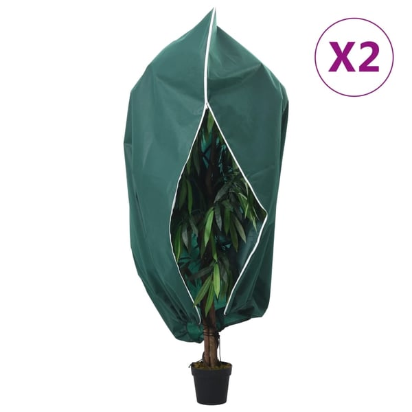 vidaXL plantebeskyttelse med lynlås 2 stk. 70 g/m² 1x1,55 m