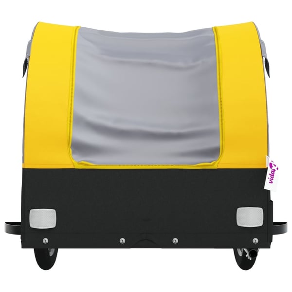 vidaXL Sykkelvogn svart og gul 45 kg jern