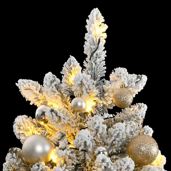 vidaXL kunstigt juletræ 300 LED'er og kuglesæt hængslet 240 cm