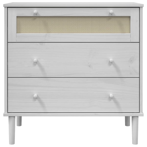 vidaXL Kommode SENJA rotting-utseende hvit 80x40x80 cm heltre furu