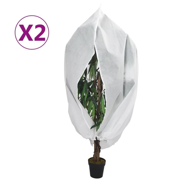 vidaXL Plantefleecetrekk med glidelås 2 stk 70 g/m² 1,55x1,55 m