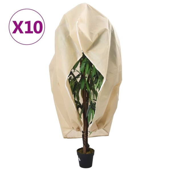 vidaXL Plantefleecetrekk med glidelås 10 stk 70 g/m² 3,14x2,5 m