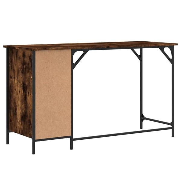 vidaXL Skrivebord røkt eik 131x48x75 cm konstruert tre