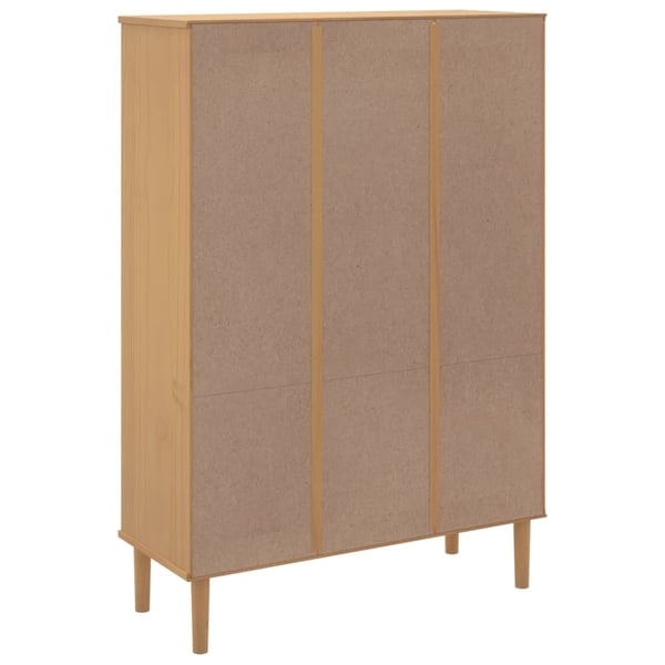 vidaXL bogreol SENJA rattanlook 90x35x130 massivt fyrretræ brun