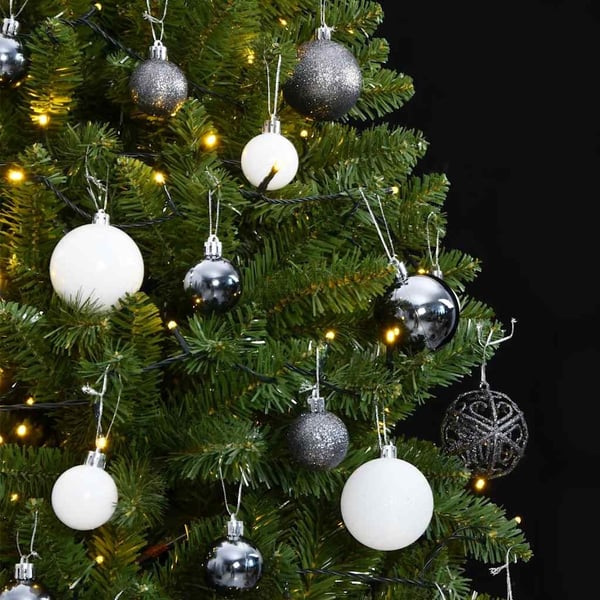 vidaXL kunstigt juletræ 300 LED'er og kuglesæt hængslet 270 cm