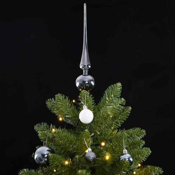 vidaXL kunstigt juletræ 300 LED'er og kuglesæt hængslet 270 cm