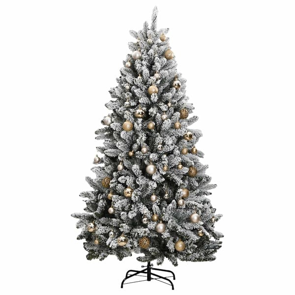 vidaXL Tekojoulukuusi saranoilla 300 LED-valoa ja joulupalloa 180 cm