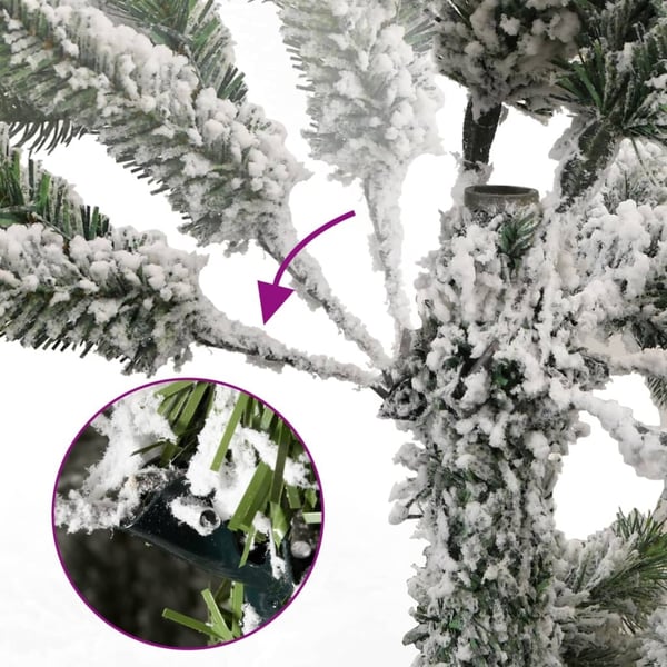 vidaXL Kunstig hengslet juletre med 300 LED og kulesett 210 cm