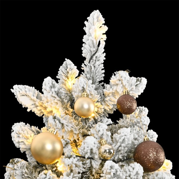 vidaXL Kunstig hengslet juletre med 300 LED og kulesett 210 cm