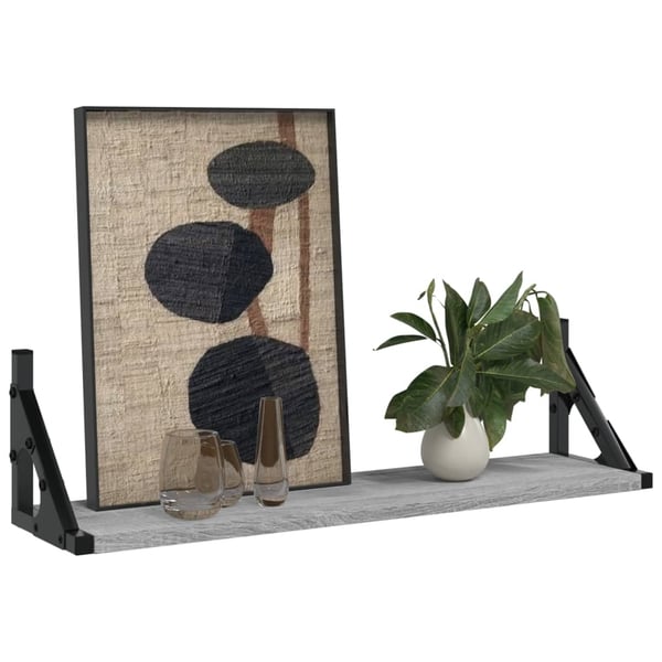 vidaXL væghylder 2 stk. 60x15x15,5 cm grå sonoma-eg
