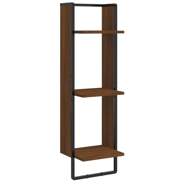 vidaXL vægreol med 3 hylder 30x25x100 cm konstrueret træ brunt eg