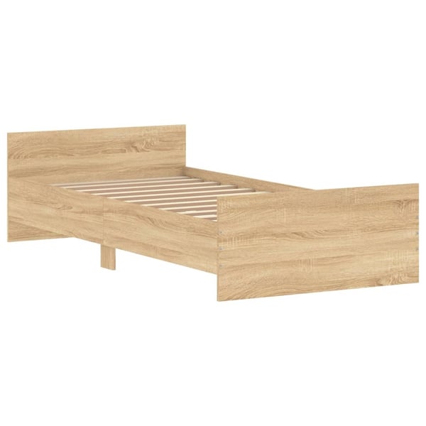 vidaXL Sengeramme uten madrass sonoma eik 90x200 cm konstruert tre