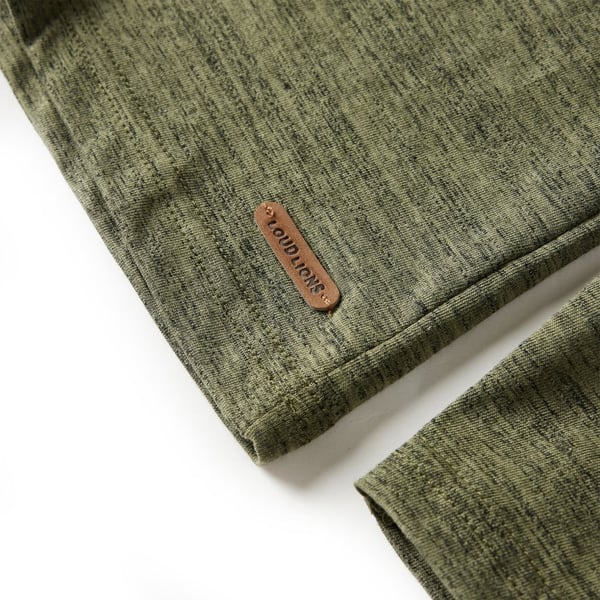 vidaXL Lasten pitkähihainen T-paita meleerattu khaki 128