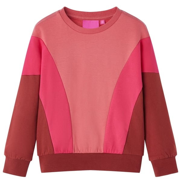vidaXL Sweatshirt til børn str. 104 farveblok lyserød og henna