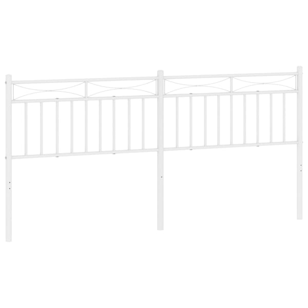 vidaXL Sengegavl i metall hvit 180 cm