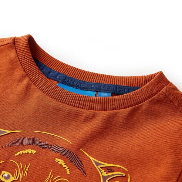 vidaXL Langærmet T-shirt til børn str. 128 rustfarvet
