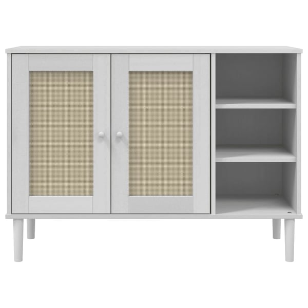 vidaXL Skjenk SENJA rotting utseende hvit 112x40x80 cm heltre furu