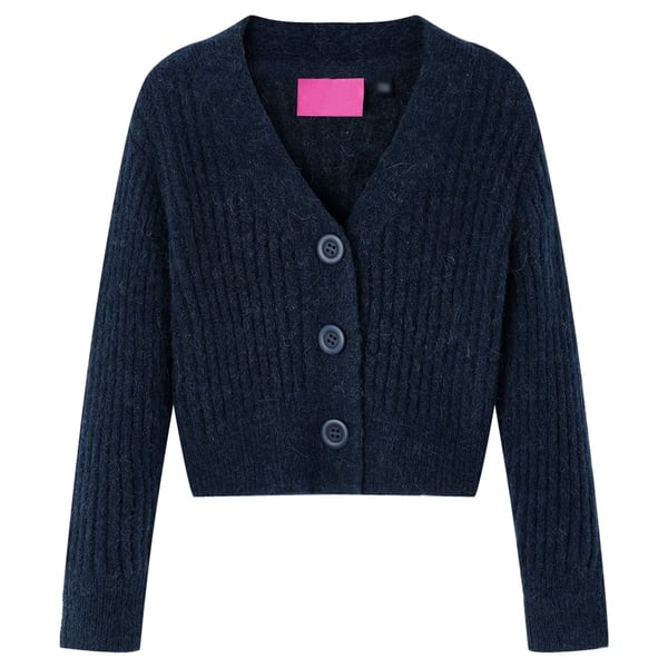 vidaXL Cardigan for barn strikket marineblå 104