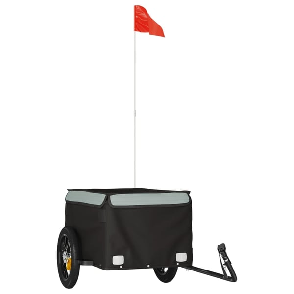 vidaXL Cykelvagn svart och grå 30 kg järn