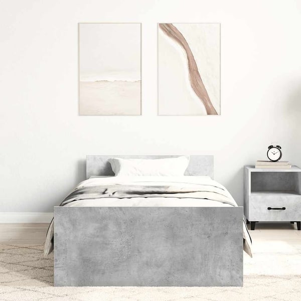 vidaXL Sengeramme betonggrå 90x200 cm konstruert tre