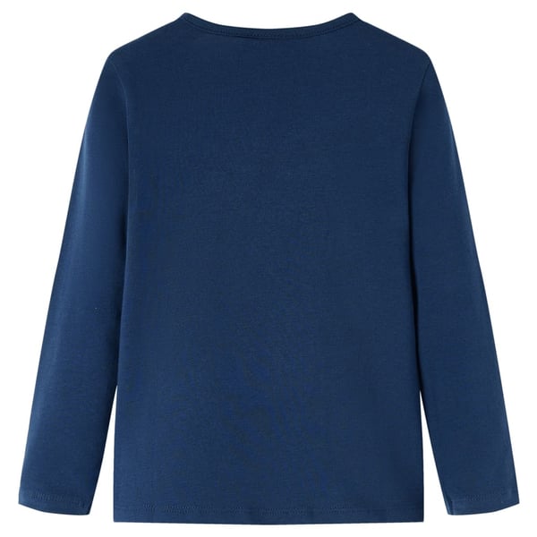 vidaXL Langærmet T-shirt til børn str. 128 marineblå