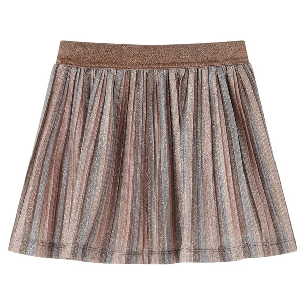 vidaXL Nederdel til børn str. 116 plisseret med glimmer brun og pink