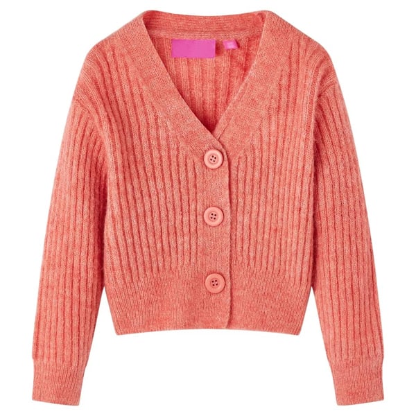 vidaXL Cardigan for barn strikket medium rosa 104