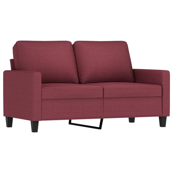 vidaXL sofasæt 2 dele med hynder stof vinrød
