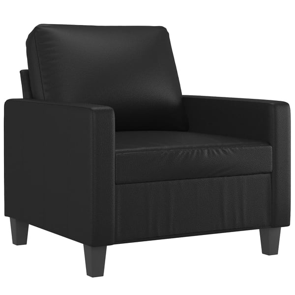 vidaXL sofasæt 3 dele med hynder kunstlæder sort