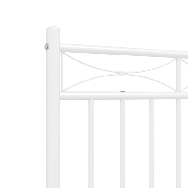 vidaXL Sengeramme i metall med hode- og fotgavl hvit 140x190 cm