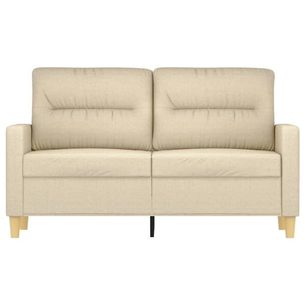 vidaXL 2-sitssoffa gräddvit 120 cm tyg