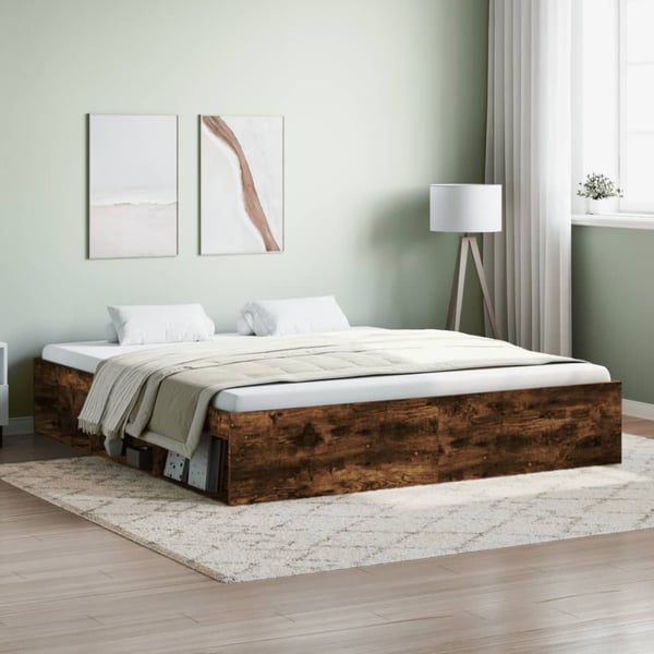 vidaXL sengeramme 180x200 cm røget egetræsfarve