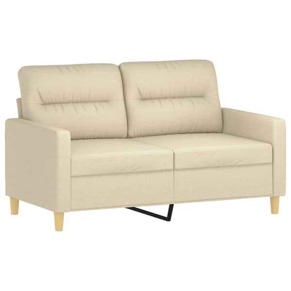 vidaXL sofasæt 3 dele med hynder stof cremefarvet