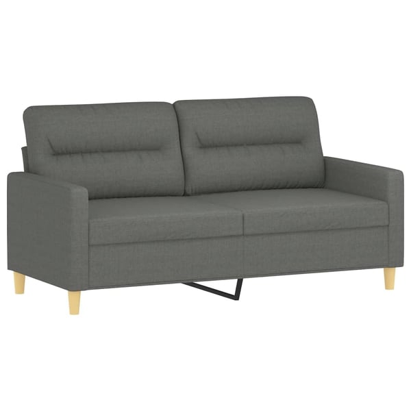 vidaXL 2-personers sofa med pyntepuder 140 cm stof mørkegrå