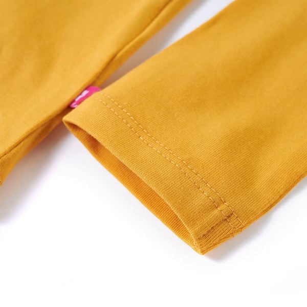 vidaXL T-shirt med långa ärmar för barn mörk ockra 104