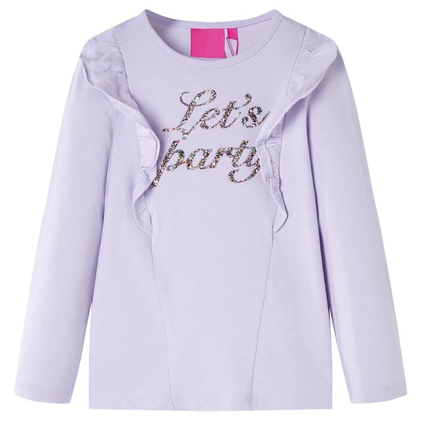 vidaXL Langærmet T-shirt til børn str. 128 lyslilla