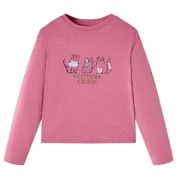 vidaXL Langærmet T-shirt til børn str. 104 cm pink