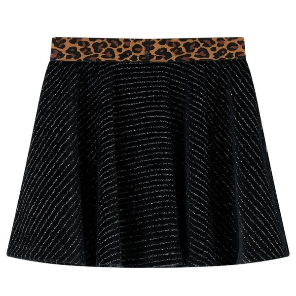 vidaXL Nederdel til børn str. 128 leopardmønster sort
