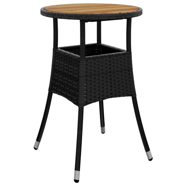 vidaXL bistrosæt til haven 3 dele med hynder polyrattan sort