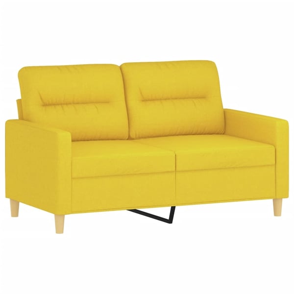 vidaXL 2-personers sofa med pyntepuder 120 cm stof lysegul