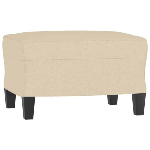 vidaXL 3-personers sofa med fodskammel 180 cm stof Cremefarvet
