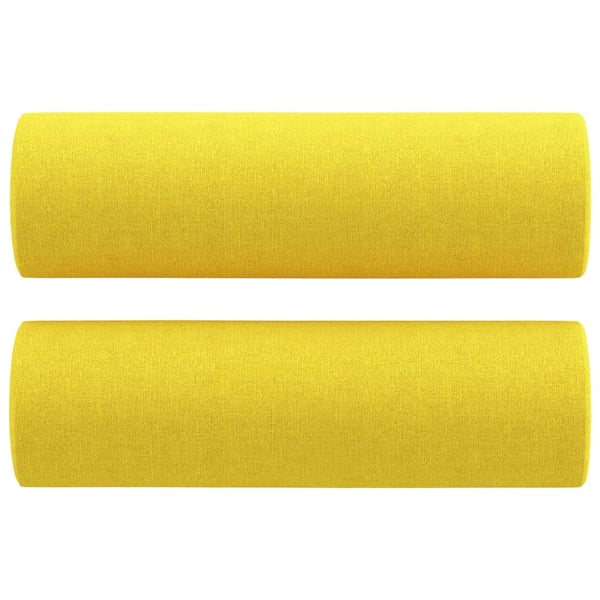 vidaXL 3-personers sofa med pyntepuder 180 cm stof lysegul
