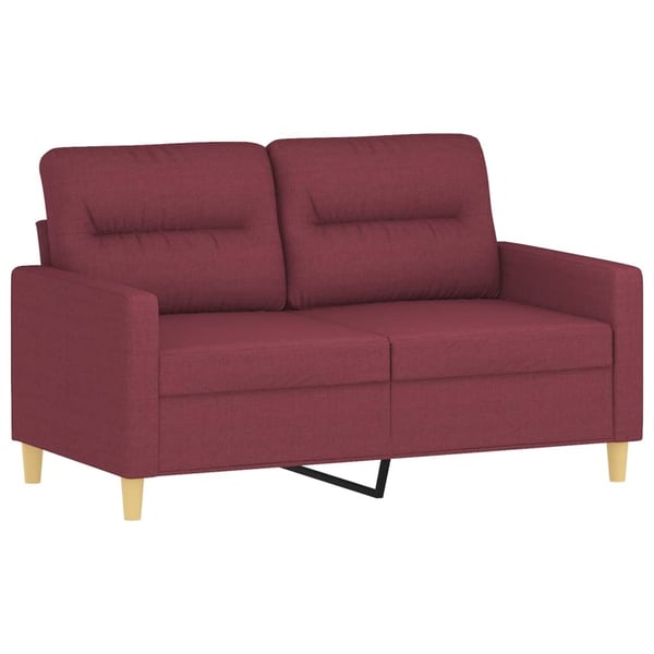 vidaXL sofasæt 2 dele med hynder stof vinrød