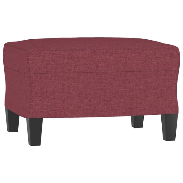 vidaXL 3-personers sofa med fodskammel 180 cm stof Vinrød