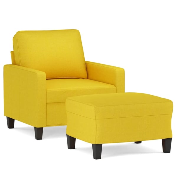 vidaXL sofastol med fodskammel 60 cm stof Lysegul